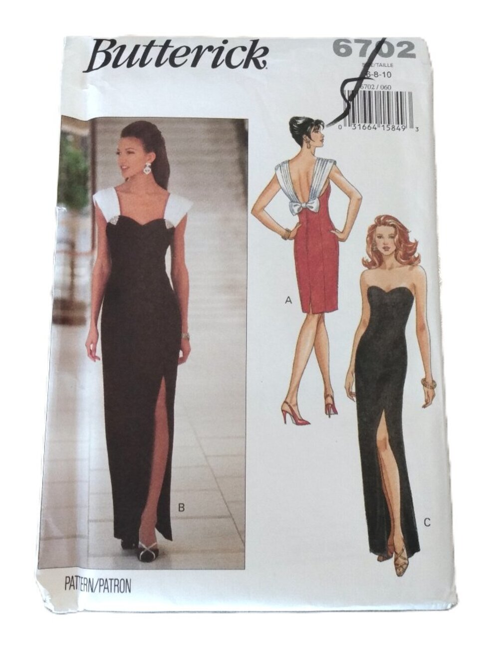 Formal Sweetheart Neckline Dress Sewing Pattern Size 6-10 UNCUT Butterick 6702